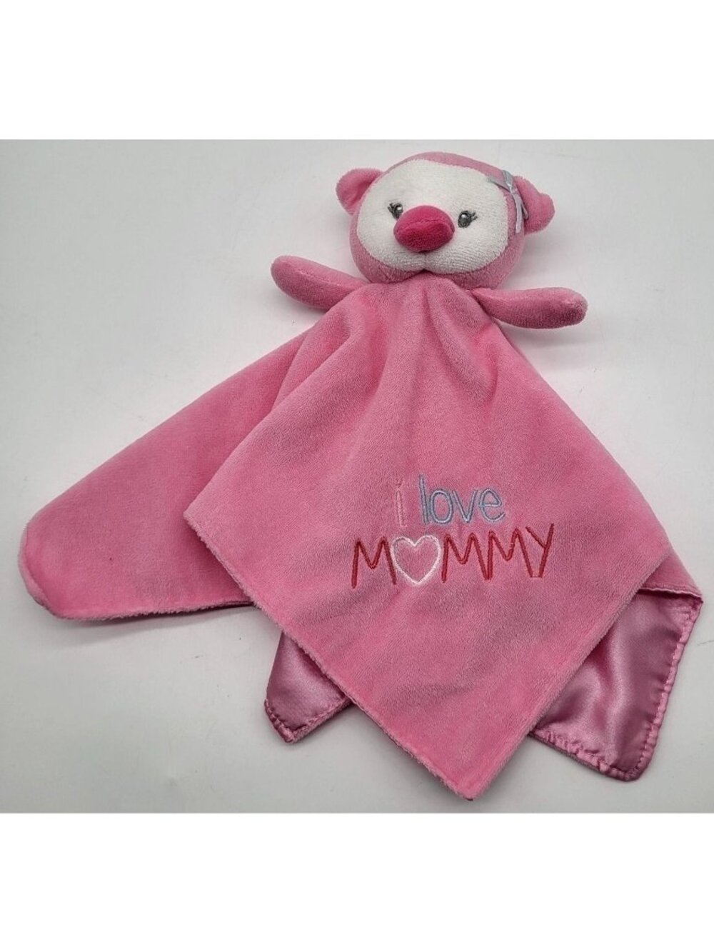 Baby Starters Pink Lovey Security Blanket "I Love Mommy" Owl Penguin Girl Rattle